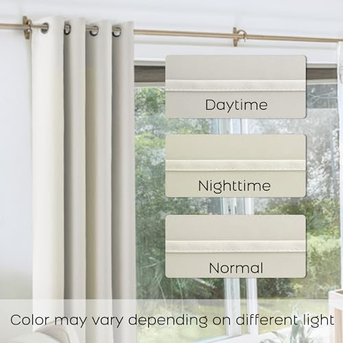 Cream Beige Curtains 63 Inch Length for Bedroom 2 Panel Sets Pair Blackout Grommet Room Darkening Window Curtain Panels 52x63 Inches Long by KOUFALL - Image 4