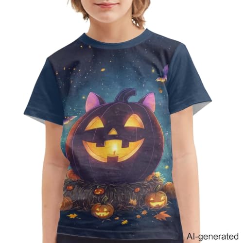 Image of Novelty 3D Graphic T Shirts for Kids Crew Neck Funny Animal Print Short Sleeve Girls Tshirts 3-16 Years