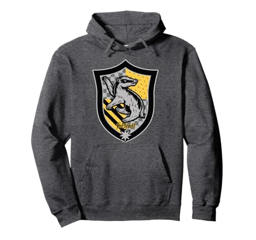 Image of Harry Potter Hufflepuff Crest Flat Pullover Hoodie
