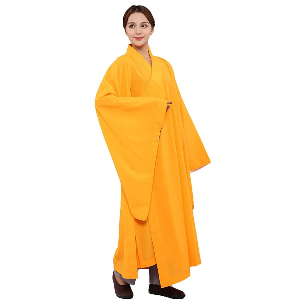 ZGYCHZY Womens Mens Monk Robe Loose Comfortable Traditional Buddhist Meditation Costume ﻿ ﻿(Yellow,2XL)