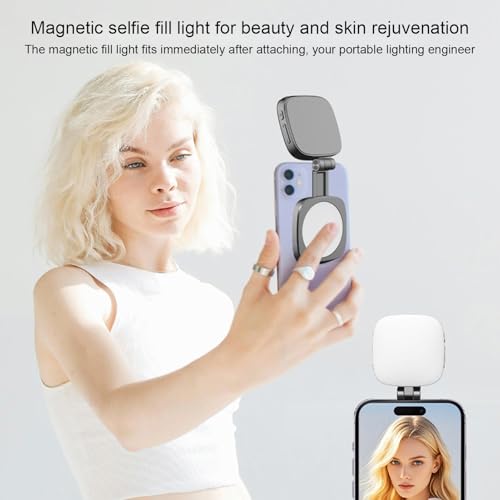 Lumière LED pour selfie réglable et rechargeable à fixation magnétique stable - 3