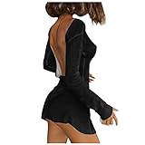 Robe en satin pour femme - Robe d'été courte - Robe longue bohème - Robe fourreau rouge - Robe verte - Longue d'été - Rouge - Grande taille - Mini robe chemisier à manches longues - Robe de soirée à manches longues - Noir à paillettes