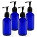 4-Ounce Cobalt Glass Pump Bottles (4 Pack), for Aromatherapy, Lotions, Soaps & More