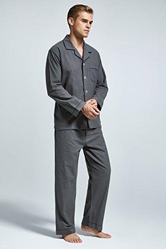 Men’s Flannel Pajama Set, 100% Cotton Long Sleeve Sleepwear3