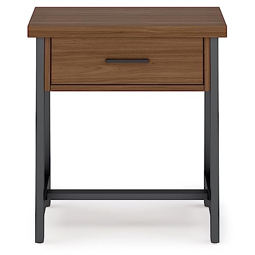 image for SIMPLIHOME Sawhorse Modern Industrial 24 Inch Wide Real SOLID WALNUT W