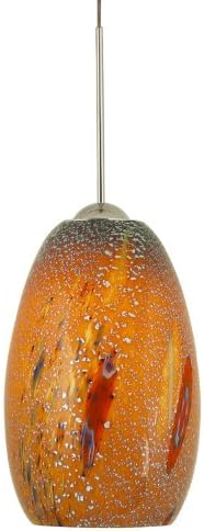 PD128MOSNX3M Pendant, Satin Nickel Finish with Mouth Blown Murano Glass Shades