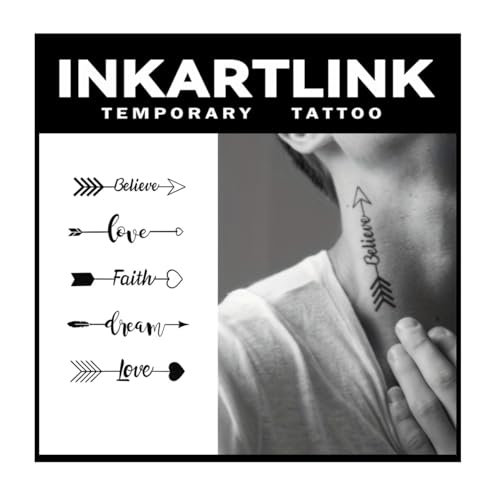INKARTLINK Temporary Tattoos, 3 Sheets Small Semi Permanent Tatto...