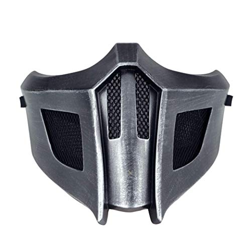 Mortal Kombat Mask Sub-Zero/Saibot/Scorpion/Lin Kuei Cosplay Half Face Latex Masks Halloween Costume Accessory 2021 (Saibot)