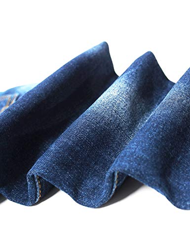 KIDSCOOL SPACE Kids Elastic Waist Letras Pintadas a Óleo Orifícios Rasgados Calça Jeans Slim, Azul,