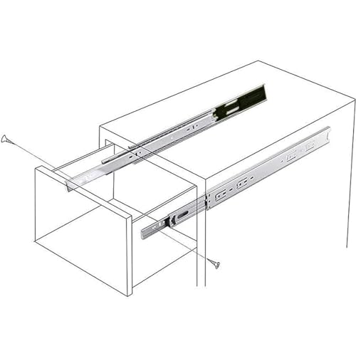 Ufaucet Soft Close Drawer Slides 16 Inch 6 Pairs,Side Mount Drawer Runners Glides Ball Bearing Full Extension Cabinet Drawer Slides Dresser Kitchen Wardrobe,12 14 16 18 Inch,3 Folds, 110LB - Thumbnail 6