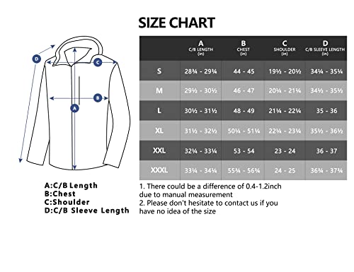 Little Donkey Andy Men's Rain Hiking Jackets Waterproof Windproof Breathable Shell Coats Travel Fishing Black X-Large #TOP6