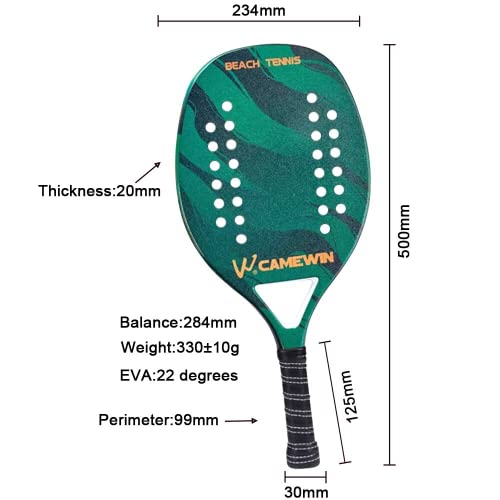 Kit 2 Raquetes de Beach Tennis Profissionais de Fibra de Carbono Camewin 400601