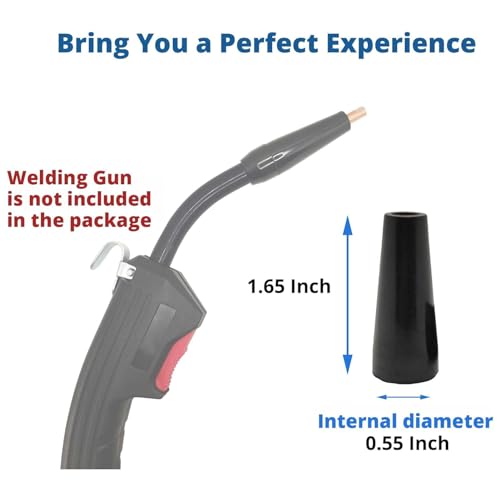 Flux Core Gasless Nozzle Kit, Abrasion Heat 5PCS Set Gasless Nozzle for Auto Repair