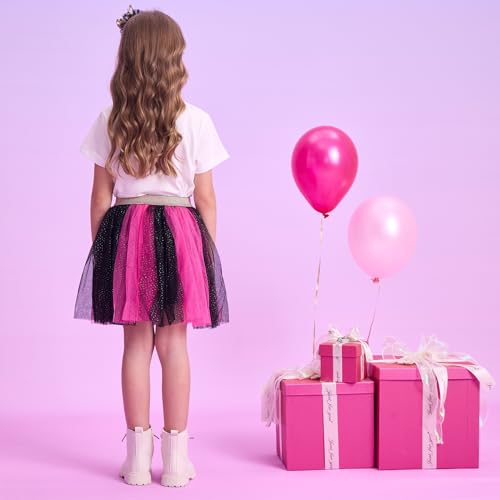 Image of DXTON Girls Tutu Skirt Rainbow Toddler Tulle Ballet Dance Skirt for 3-10Y