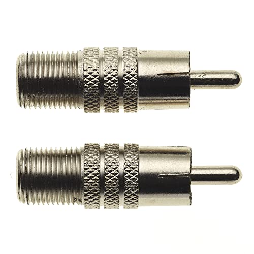 Keple Nickel Body RCA Phono to F Type Socket Adaptor, Phono Plug to TV Coaxial Type F Socket Adaptor With Screw Design - Image 4