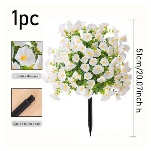 Flores artificiales de exterior resistentes plantas falsas para jardín 3