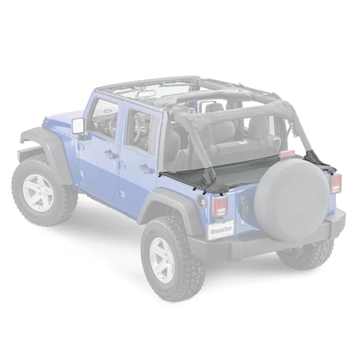 MasterTop Tonneau Cover, Black Diamond - Fits Jeep Wrangler JK 4-Door 2007-2018 - Cargo Area Truck Bed Cover - Water Resistant Cover Keeps Rear Trunk Area Clean, Dry and Safe