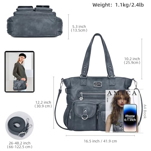 Image of KL928 Large Purses for Women Shoulder Bag Tote Handbags Stylish Vegan Leather Hobo Bags Ladies, A-Black-4 | Large