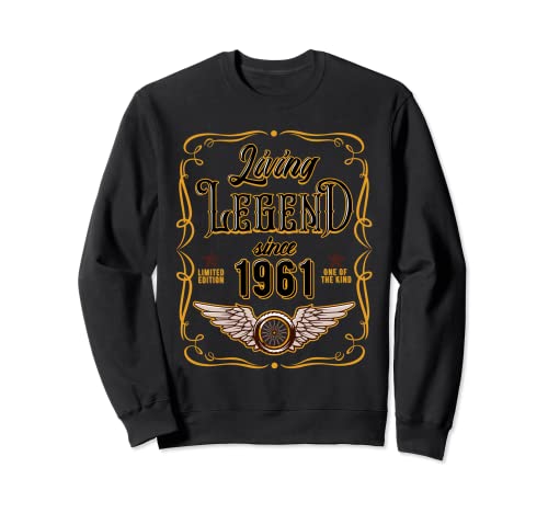 Vintage Living Legend Desde 1961 60th Birthday Motocicleta Sudadera