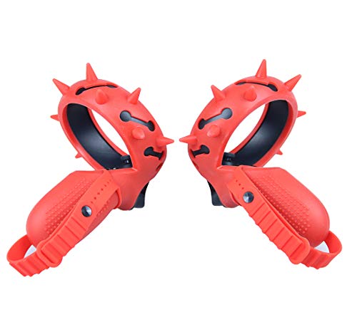 Eyglo Cubierta del Controlador + Correa de Mano para Auriculares Oculus Quest/Oculus Rift S Accesorios VR de Silicona Oculus Quest Set Waterproof y Sweatproof (Rojo)