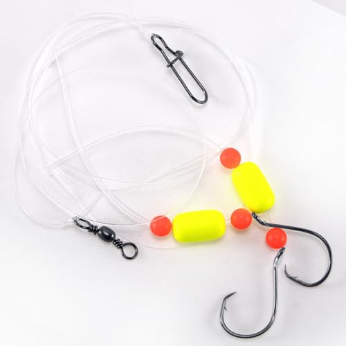 Heavy fishing leader con anzuelos para pesca en río miniatura 5