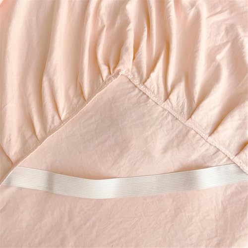 Drap-housse avec jupe de lit en microfibre beige 180x220cm - 7