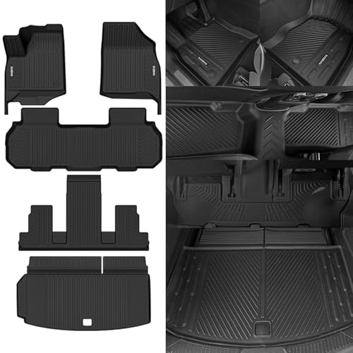 Naibeve Floor Mats for 2018-2023 Chevrolet Traverse 7 Seats Bucket Seats (for 2024 Traverse Limited)-All Weather Custom Fit for Chevy Traverse Floor Mats & Cargo Mat Waterproof Interior Accessories by Naibeve - Used condition - Image 3