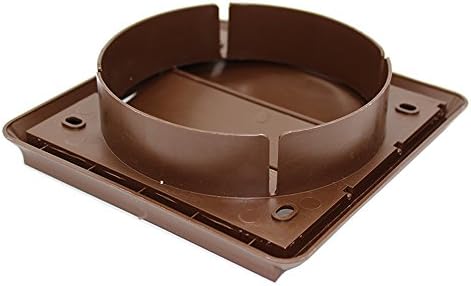 Kair Brown Gravity Grille 155mm External Dimension with 125mm - 5 inch Round Rear Spigot and Not-Return Shutters - Ducting Air Vent