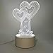Produktbild 3D nachtlicht USB Plug-in Schalter Schlafzimmer Nacht led kleine tischlampe schlafsaal Dekoration kreative Urlaub Geschenk pfirsich Herz monochrom warmes licht (3 watt)