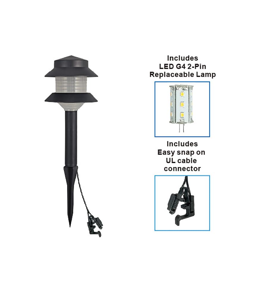CyberTech Lighting 12V LED Pagoda Landscape Lights, Plastic CyberTech Lighting 12V LED Pagoda Landscape Lights, Plastic