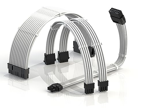 Cable 12VHPWR PCIE 5.0 Blanco para Montajes de PC Limpios y Silenciosos 30cm