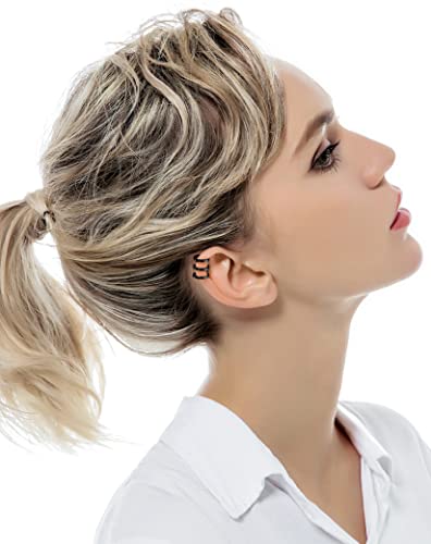 Tornito 4-10 Pairs Stainless Steel Ear Cuff Helix Cartilage Clip On Wrap Earrings Fake Nose Ring Non-Piercing Adjustable2