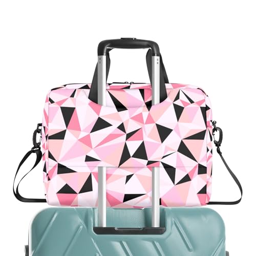 Maletín para portátil rosa geométrico 16" resistente al agua miniatura 6