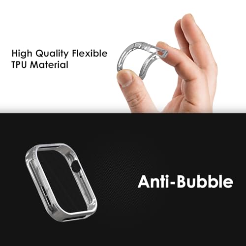 WD&CD Etui kompatybilne z Huawei Watch Fit 3 [2 sztuki], etui ochronne z TPU z folią ochronną na wyświetlacz, kompatybilne z Huawei Watch Fit 3, przezroczyste, czarne, srebrne i różowe