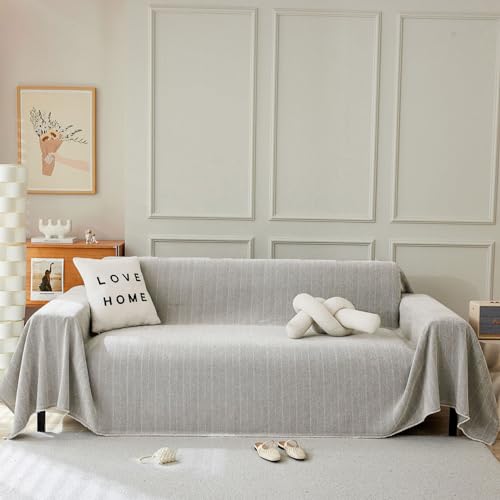 STACYPIK Thick Sofa Cover for Pets Washable, Jacquard Gray Couch Covers