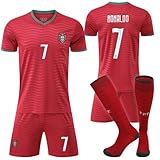 IDOLUSTER Soccer Stars #10#7 Kids Soccer Jersey & Shorts Set Youth Sizes (CR, 26 (9-10 Years.))