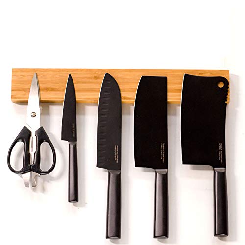 Sooyee Eco Friendly Mounting Bamboo Magnetic Knife Strip, Magnetic Knife Holder, Knife Magnet