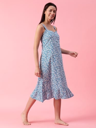 Image of Women Printed Cotton Nighty Nightdress Maxi S /M /L /XL /2XL.