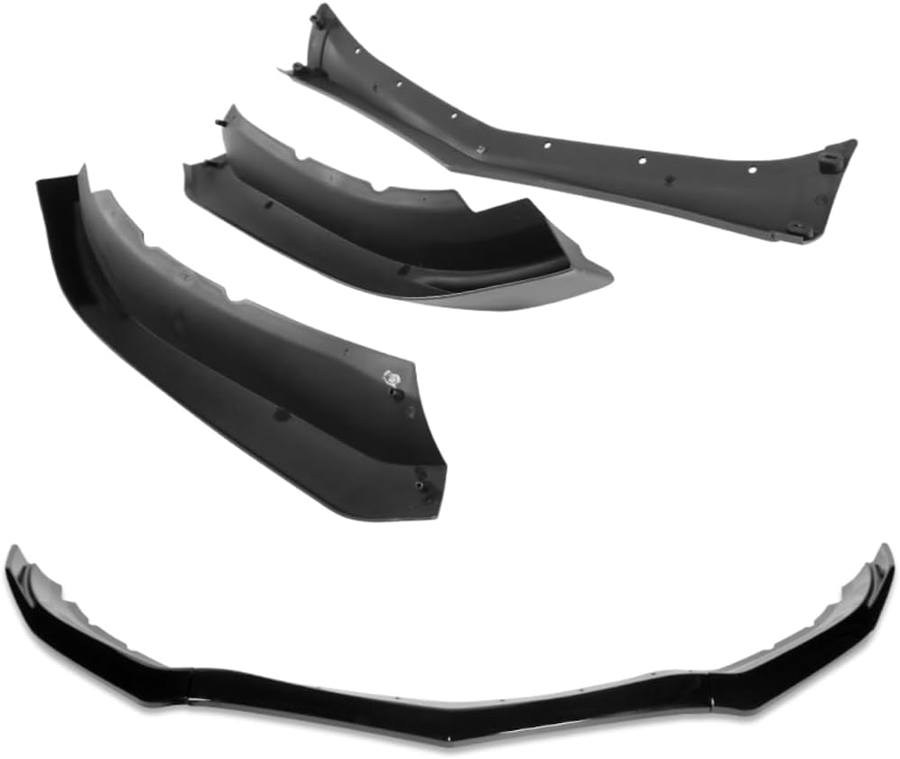 Q1-TECH, 9PCS Front Bumper Lip & Side Skirt Extensions Diffuser Compatible with 2013-2014 Cadillac ATS, Front Lip Air Chin Body Kit Spoiler Splitter ABS (Painted Black)