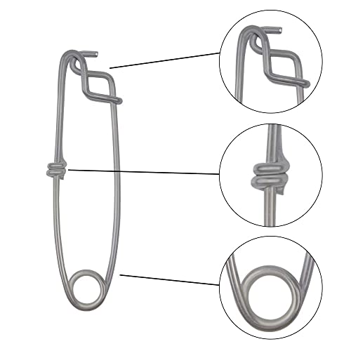 Spearfishing Longline Tuna Fishing Clips Stainless Steel Spring-loaded Float Line Snaps High Strength Branch Hanger Float Snapper Tuna Clip Sea Fishing Tackle (12.5CM-5pcs) - Image 2