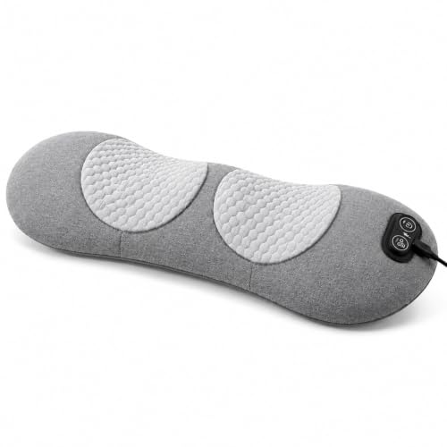 Nopuee 3 in 1 Electric Back Massager Pillow with Heat, Gentle Vibration and Stretch Support, USB Powered Smooth Spine Lumbar Cushion