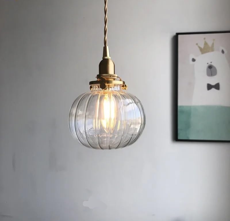 Luminaires suspendus en cuivre et verre transparent haut de gamme