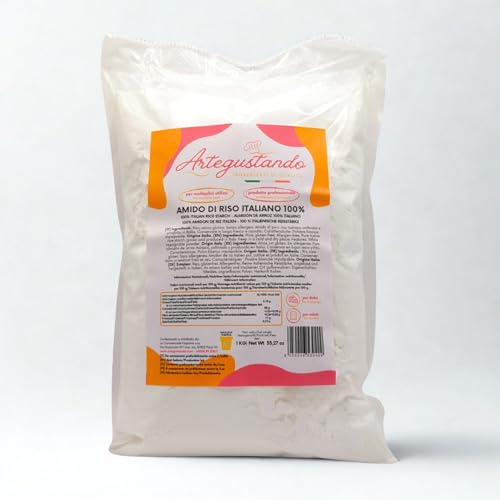Artegustando Amido di Riso Puro 100% Italiano 1kg Professionale Addensante Naturale per Dolci, Creme, Budini e Salse Senza Glutine, Vegan, Made in Italy