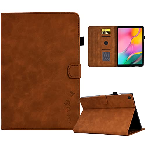 Aswant Hülle Kompatibel mit Samsung Galaxy Tab A 10.1 Zoll 2019 SM-T510 / SM-T515, PU Leder Samsung Galaxy Tab A SM-T510 Hülle, Hülle Per Samsung Galaxy Tab A 10.1 Zoll Tablet (Braun)