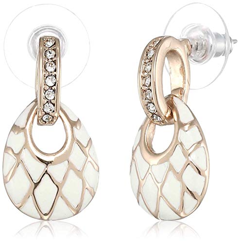Valentines Earrings Combo: Rose Plated Studs, White & Black