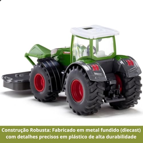 Siku 2000, Trattore Fendt 942 Vario Con Falciatrice Frontale, Metallo E Plastica, 1:50, Verde, Falciatrice E Cabina Rimovibili, Gancio Di Traino - 7