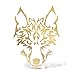 ERREINGE Sticker LUPO ORO Adesivo prespaziato in PVC per Decalcomania Parete Murale Auto Moto Casco Camper Laptop - cm 12