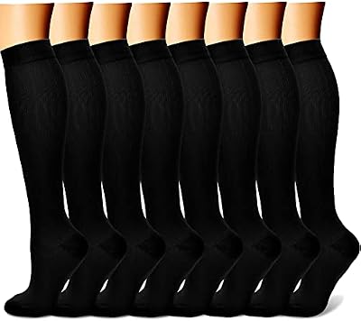 CHARMKING Compression Socks for Women & Men (8 Pairs) 15-20 mmHg Graduated Copper Support Calf Socks...