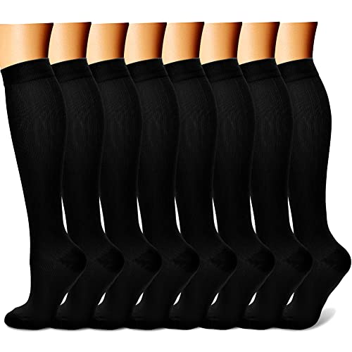 CHARMKING Compression Socks (8-Pack) — An 8-pack of cushioned 15-20 mmHg everyday socks — one of the most popular on Amazon.