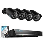 REOLINK 8CH 5MP PoE Security Camera System, 4pcs Wired PoE IP Cameras Outdoor with Person/Pet/Vehicle Detection, 4K 8CH NVR with 2TB HDD for 24-7 Recording, RLK8-410B4-5MP Black